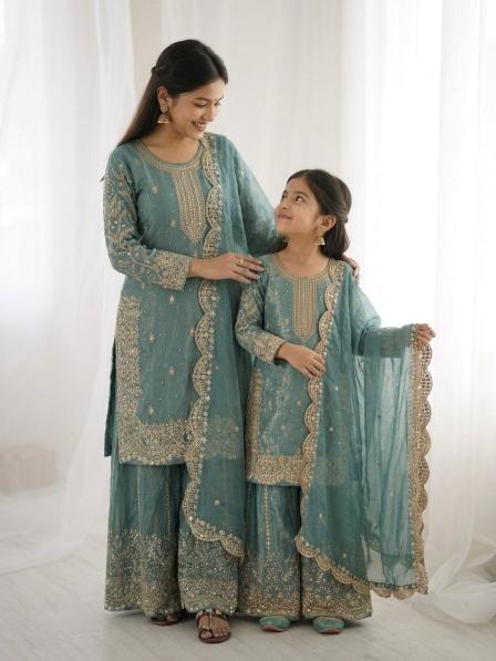 Kids Ethnic Wear Fendy Silk Rama blue Affordable kids wear wholesale in Delhi